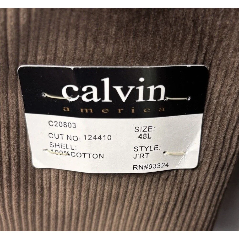 Calvin America Blazer Mens 48L Brown Corduroy Sport Coat Jacket NWT Vintage